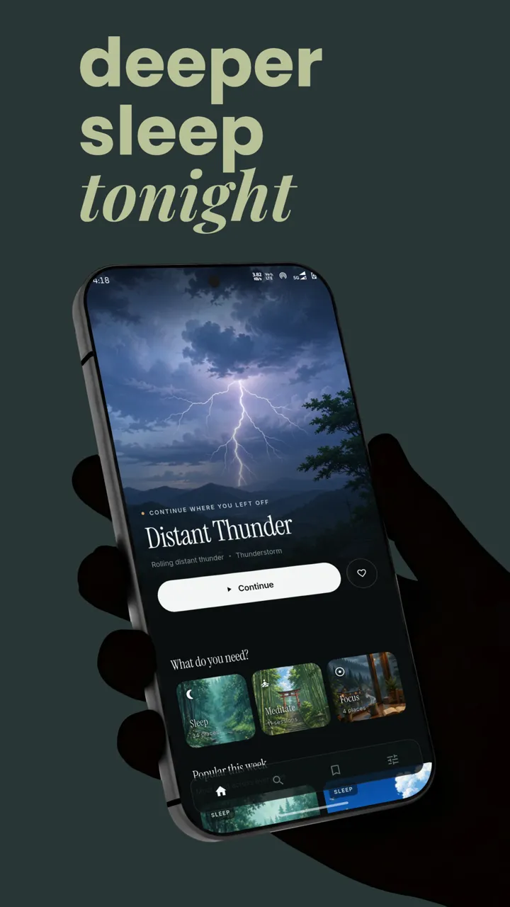 Deeper sleep tonight: the home screen with Distant Thunder.