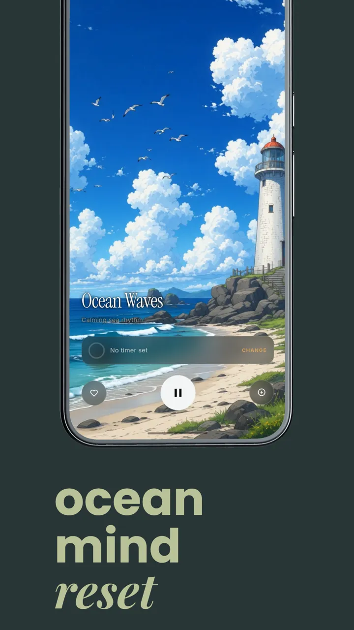 Ocean mind reset: Ocean Waves by a lighthouse.